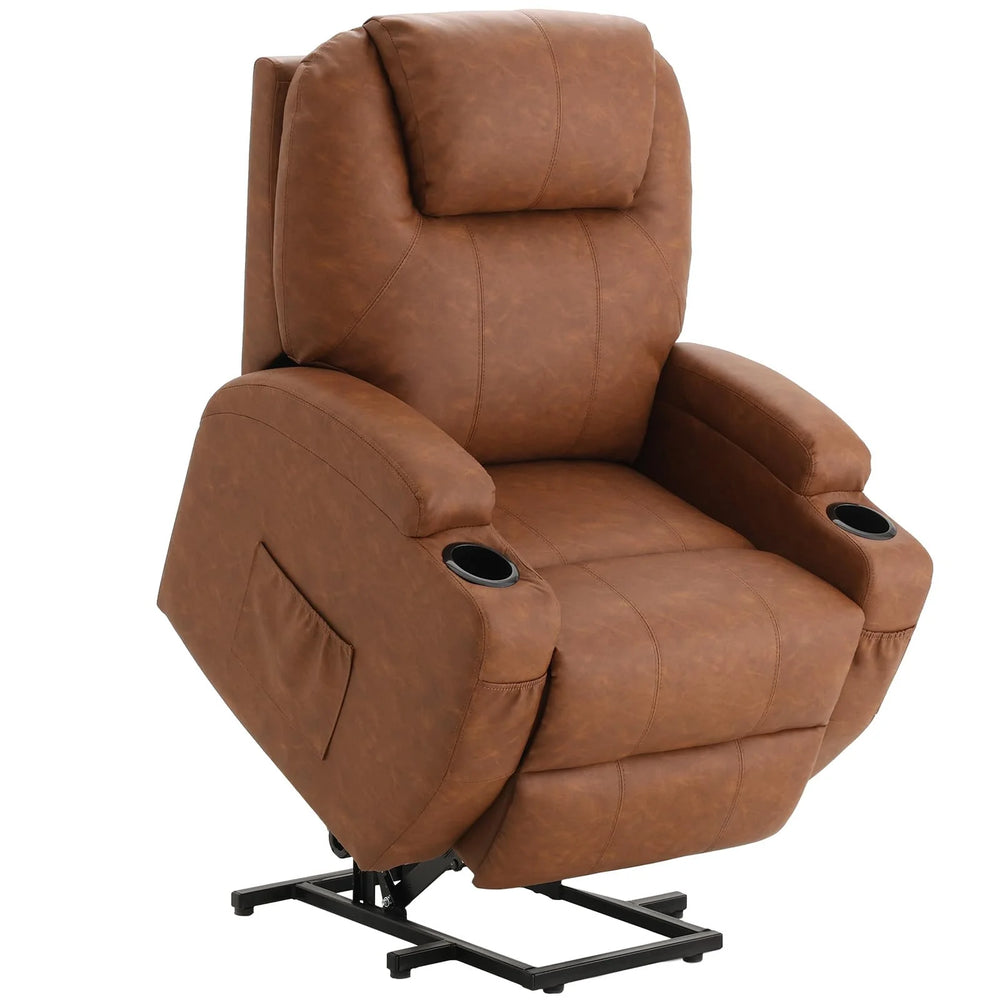 AECOJOY Power Lift Recliner Chair, Recliner Chair for Elderly with Massage and Heat, Brown